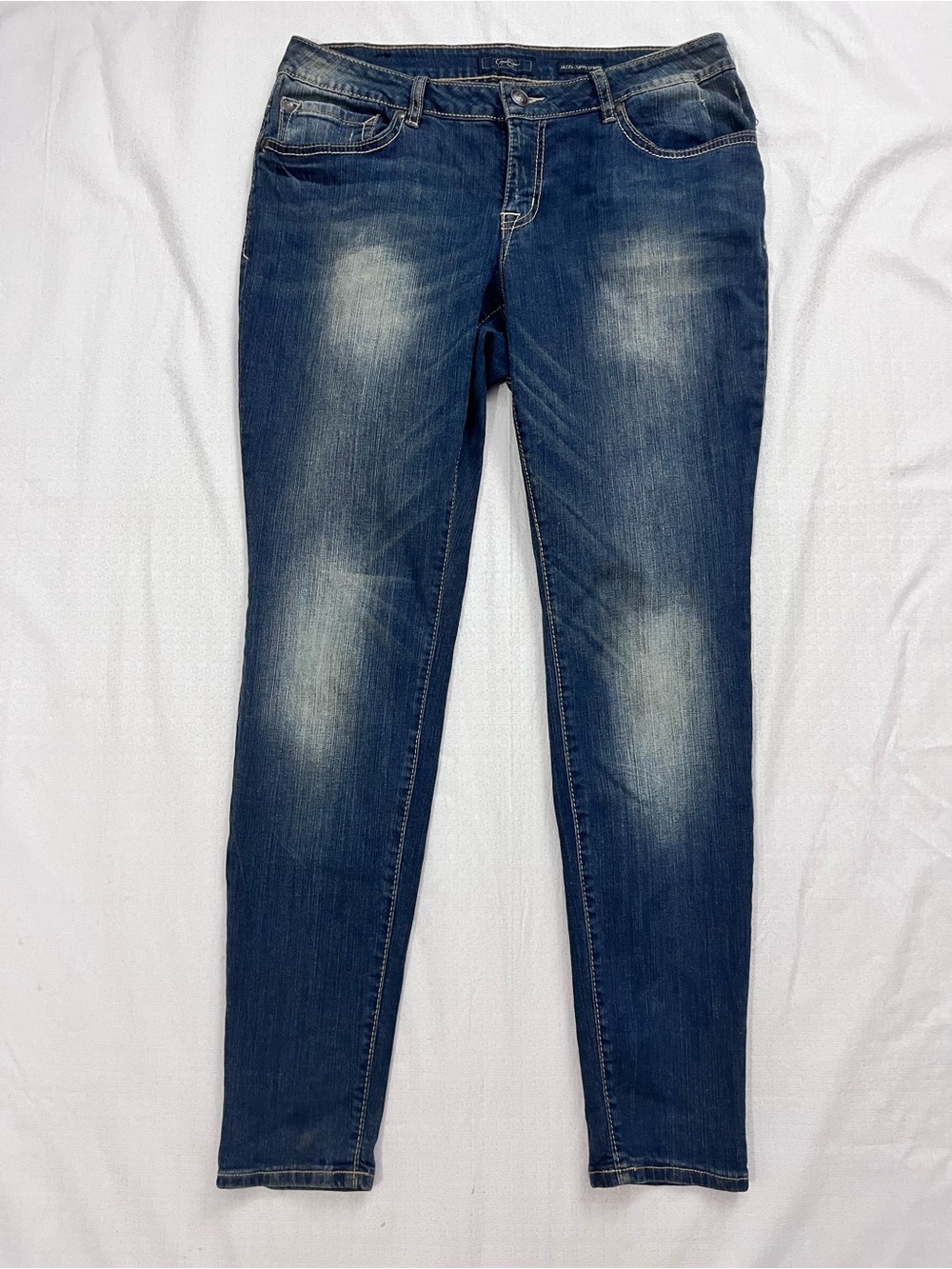 Jessica Simpson Blue Skinny Jeans with Faded Detailing size 14W